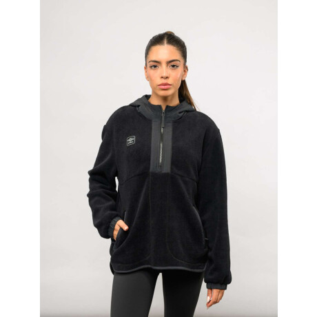 Buzo medio cierre ámbar Negro