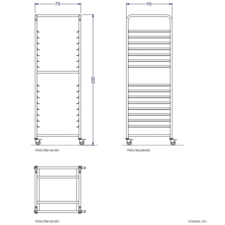 Carro Gavillar de 16 Bandejas GN 1/1 Carro Gavillar de 16 Bandejas GN 1/1