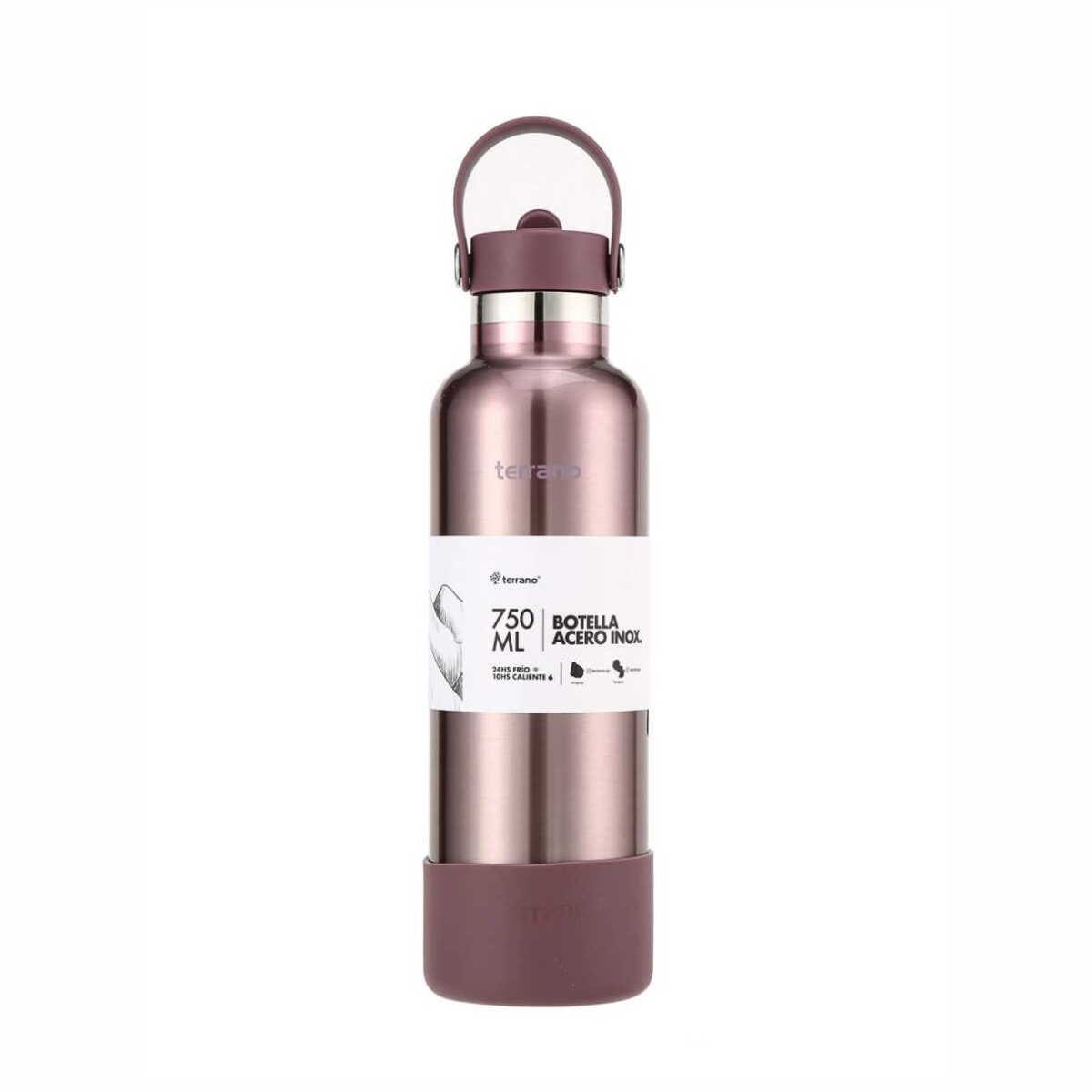 BOTELLA TERMICA 750ML PICO + BOTA LILA METAL RT 