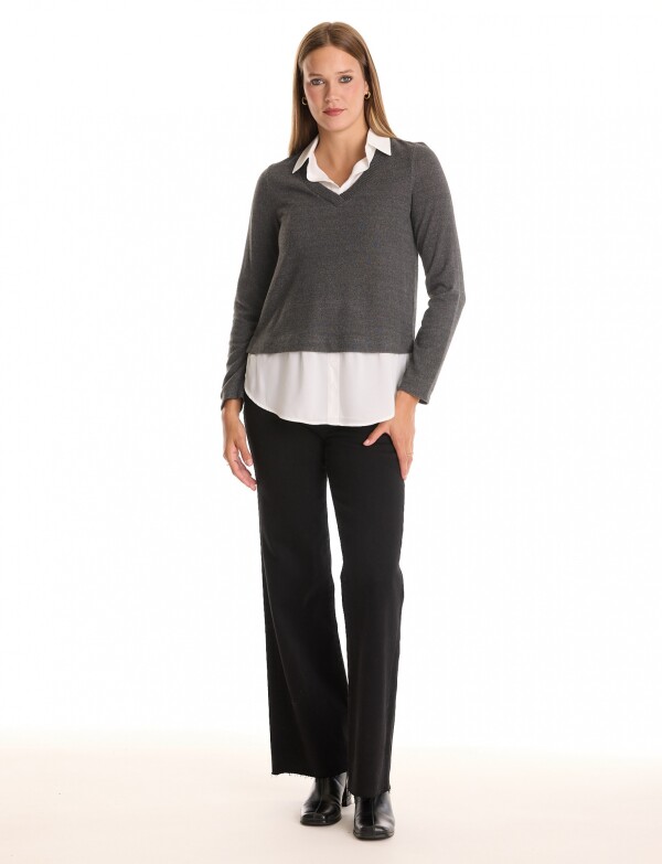 Buzo & Camisa GRIS OSCURO