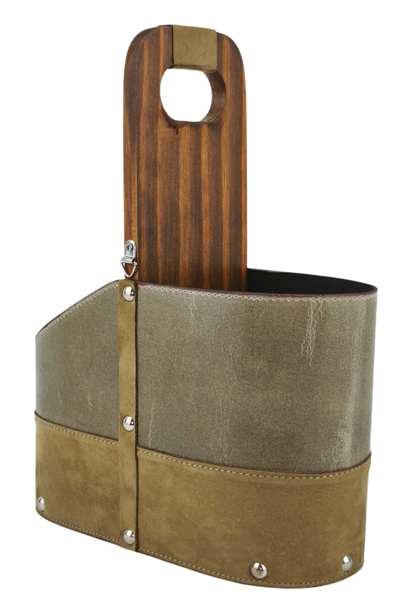 Matera de Cuero Vacuno Legítimo con Estructura Integral de Madera Verde claro