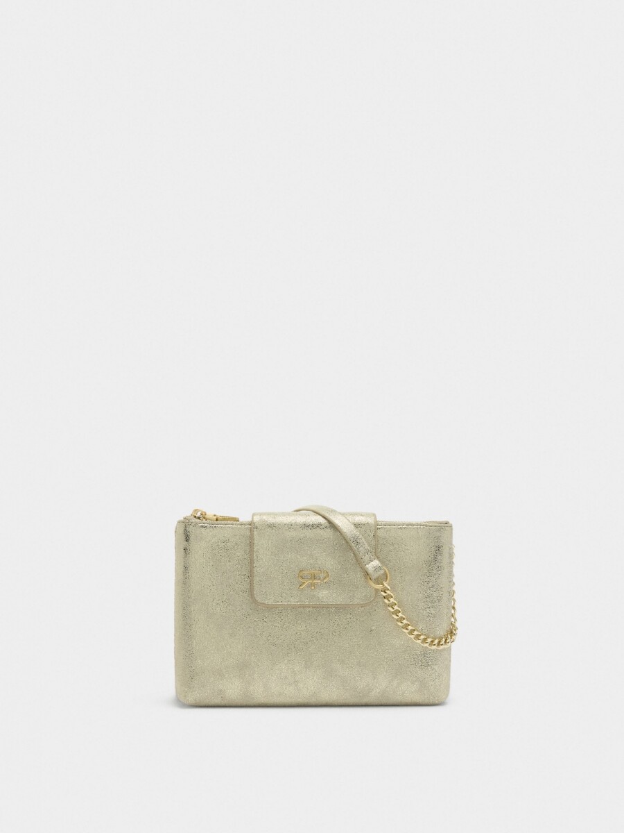 Bolso Bandolera De Metalizado dorado
