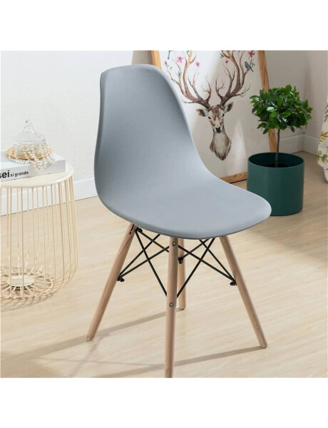 SILLA EAMES COMEDOR CON BASE EN MADERA GRIS SILLA EAMES COMEDOR CON BASE EN MADERA GRIS