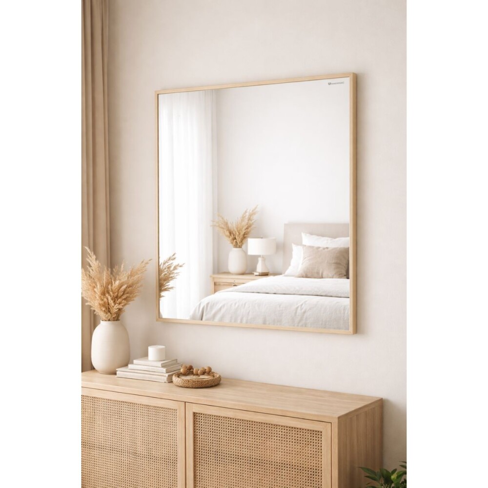 Espejo en madera Bisonte 800x850 beige COZIMAX Espejo En Madera Bisonte 800x850 Beige Cozimax