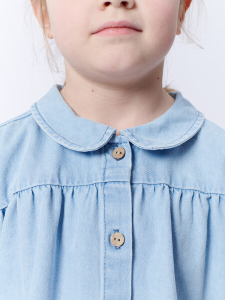 Blusa cuello volado jean Celeste