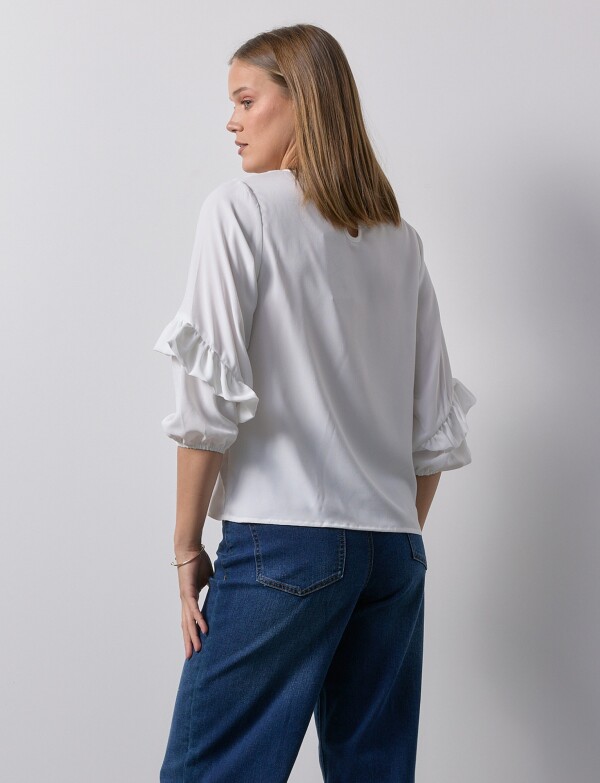 Blusa Manga Volados CRUDO