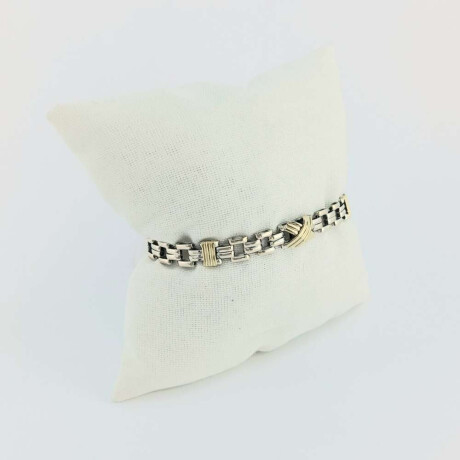 Pulsera De Plata 925 Con Detalles En Double De Oro 18 Ktes Modelo Panter