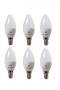 Pack x6 pcs Lampara LED Vela, E14 6W Luz Fría