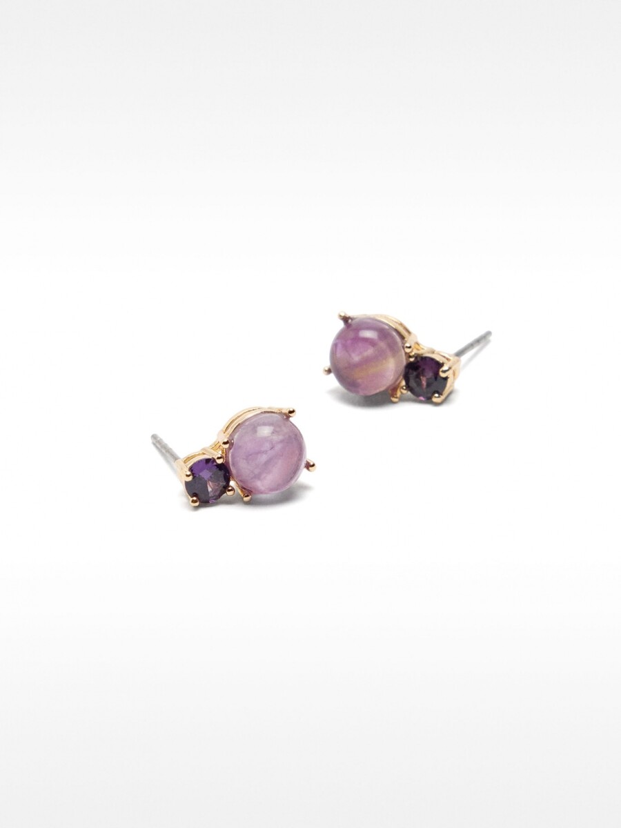 Pendientes Cortos Con Piedras Y Circonitas multicolor