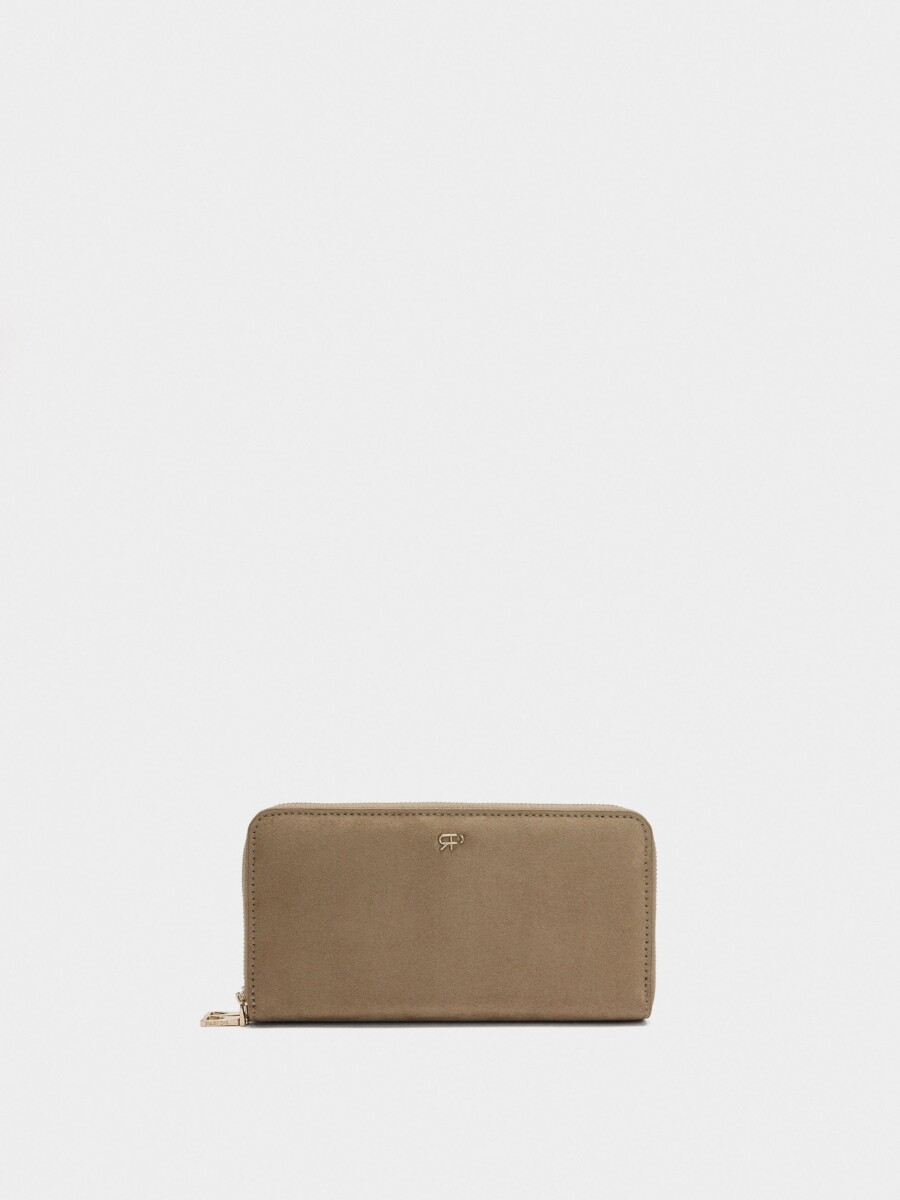 Cartera Efecto Piel L taupe