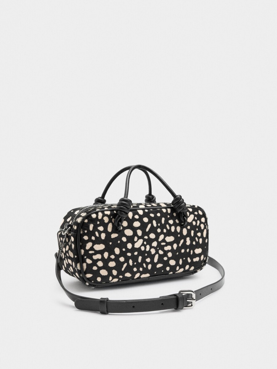 Bolso Tote De Piel Estampado Animal negro