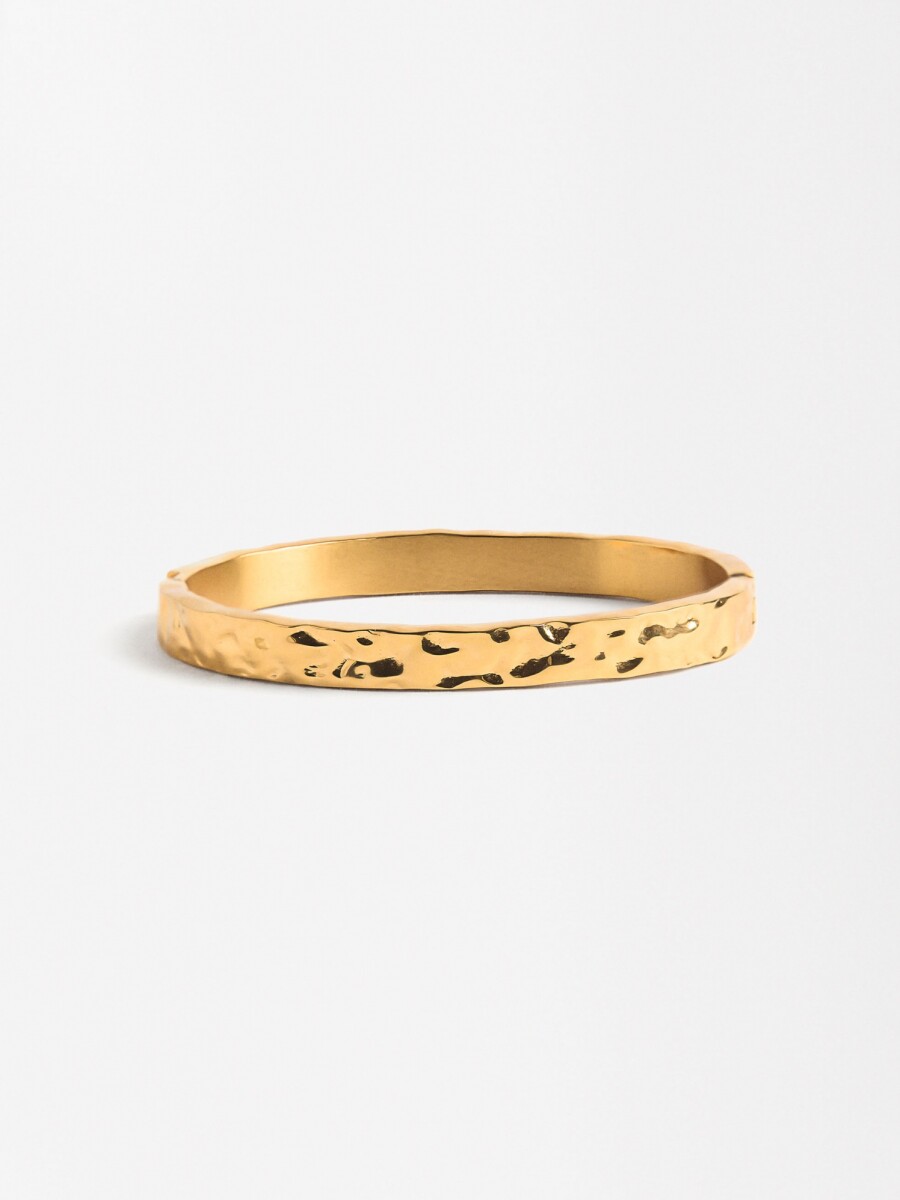 Pulsera Rígida Irregular - Acero Inoxidable dorado
