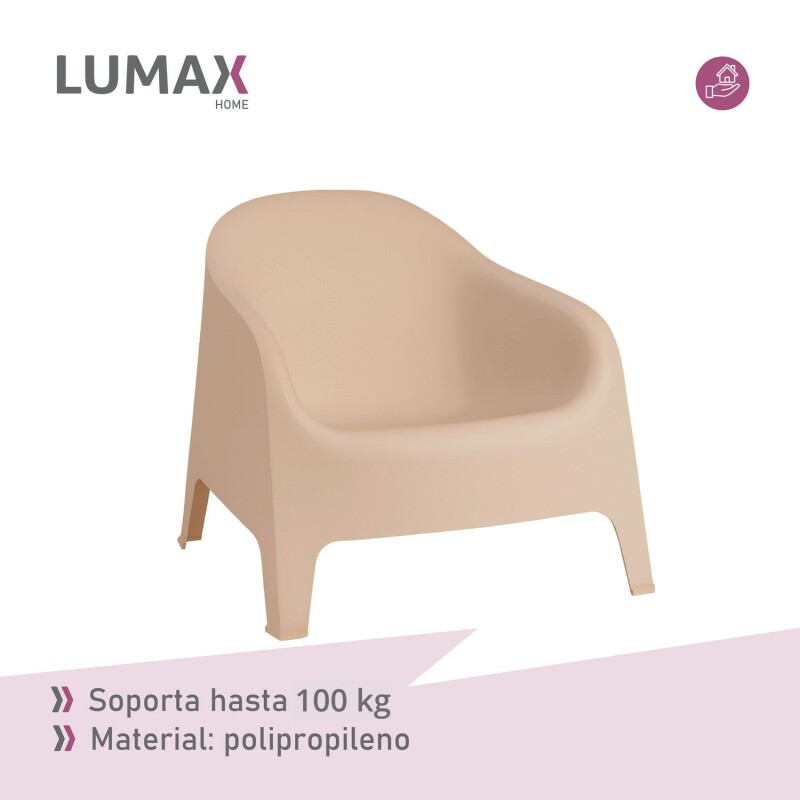 Silla Plastico Skarpo Jardin Liso Taupe