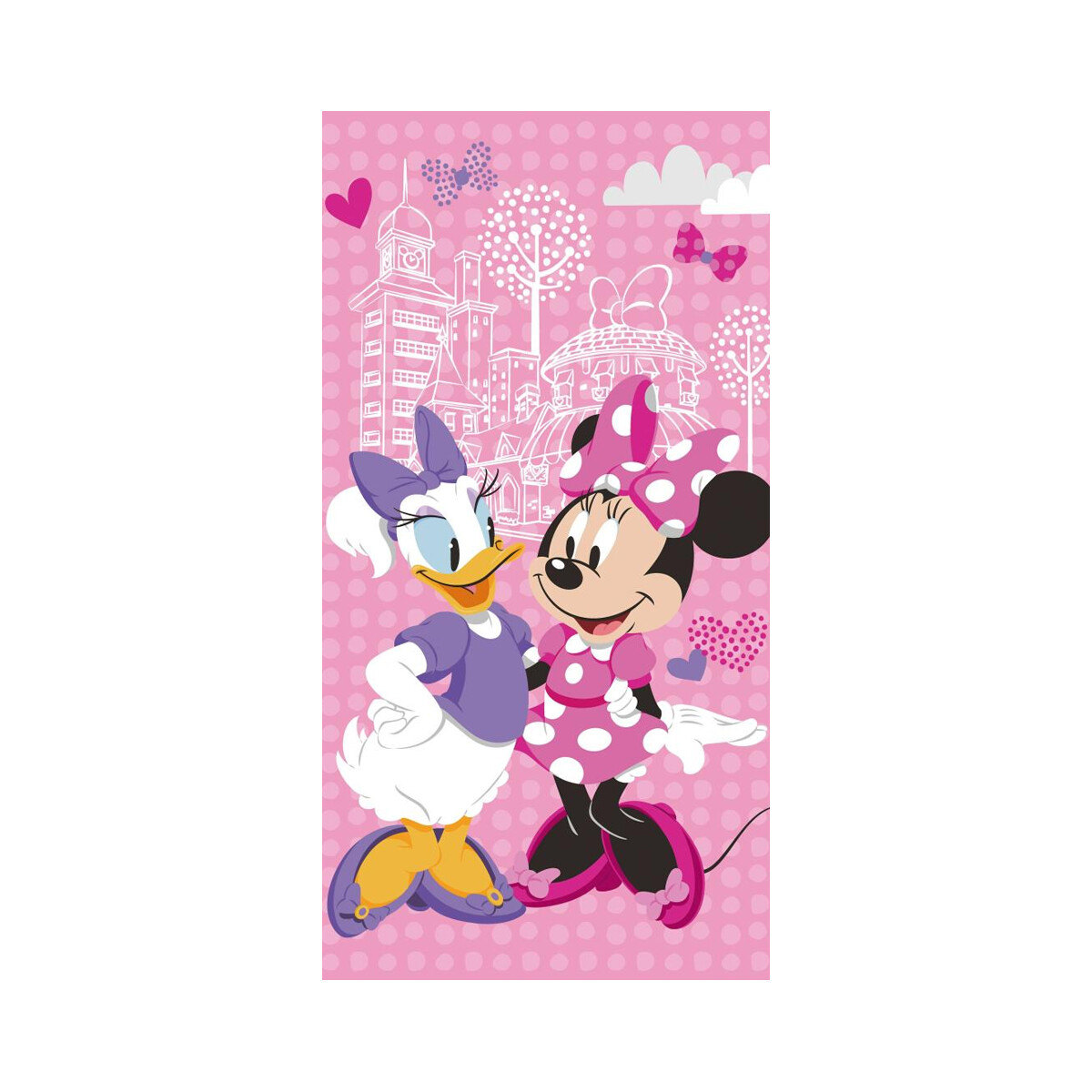 Toalla Infantil Playera 100% Algodón 70 x 130 cm - Minnie Rosa 