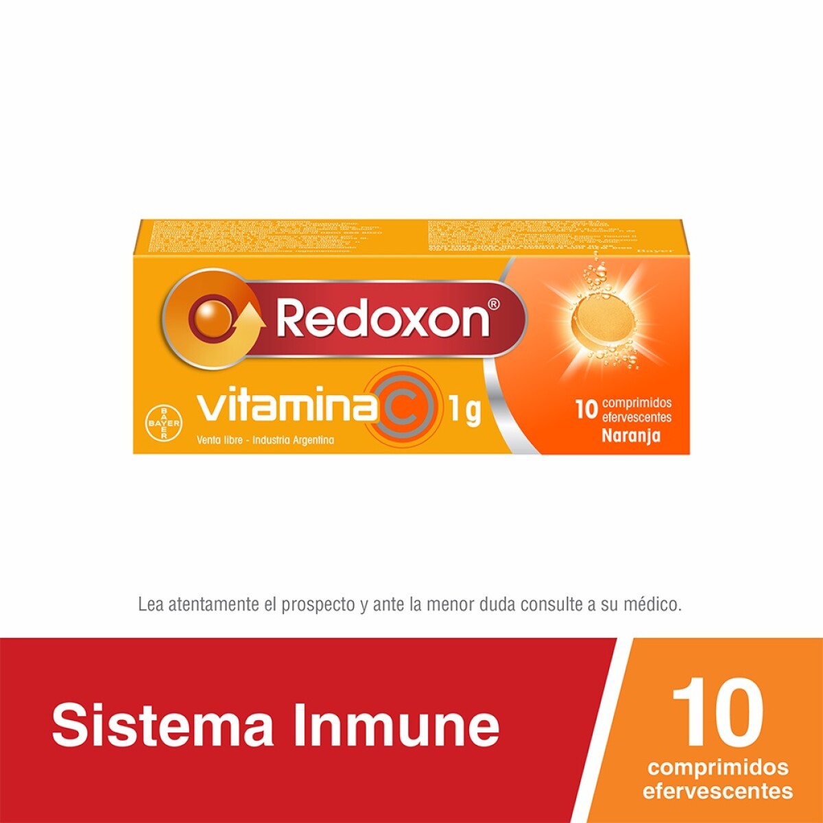 Redoxon Vitamina C 1 g x 10 Comprimidos Efervescentes Sabor Naranja – Refuerza Defensas 