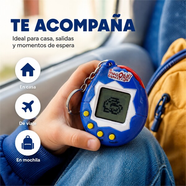 Juego de Mascota Virtual con Huevo y Consola Llavero Azul 1