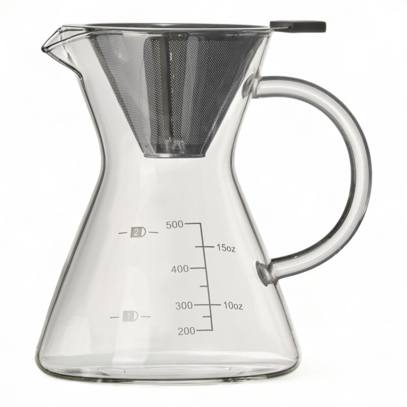 Cafetera Pour Over Borosilicato con Filtro de AC-Inox 500ml Sin Color