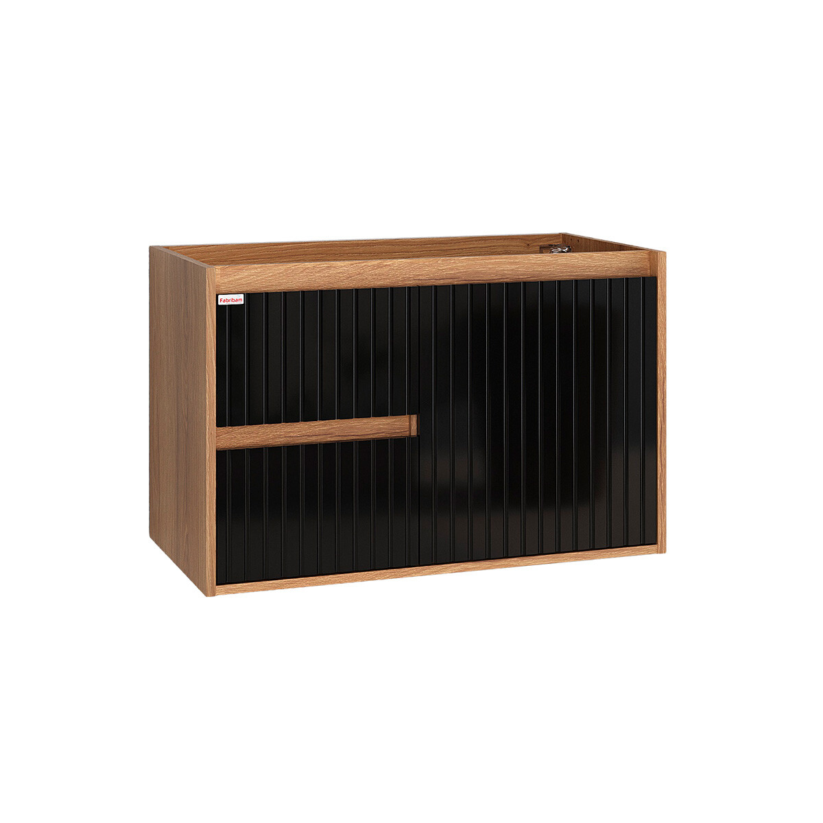 Mueble De Baño Suspendido Modelo Clarice 78 Sin Tapa - Color Catedral Con Negro 