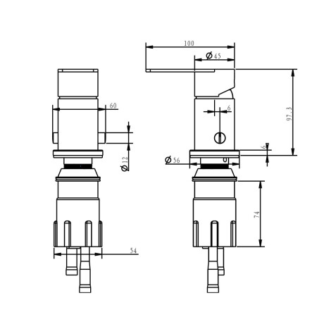 GRIFERIA BIDET CON TRANSFERENCIA EN CROMO - SERIE SALEMI 000