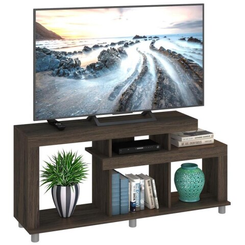 Rack TV hasta 42" Living Moderno 117cm - MDP 15mm con Nichos y Patas - Rustico Marrón Rack TV hasta 42" Living Moderno 117cm - MDP 15mm con Nichos y Patas - Rustico Marrón