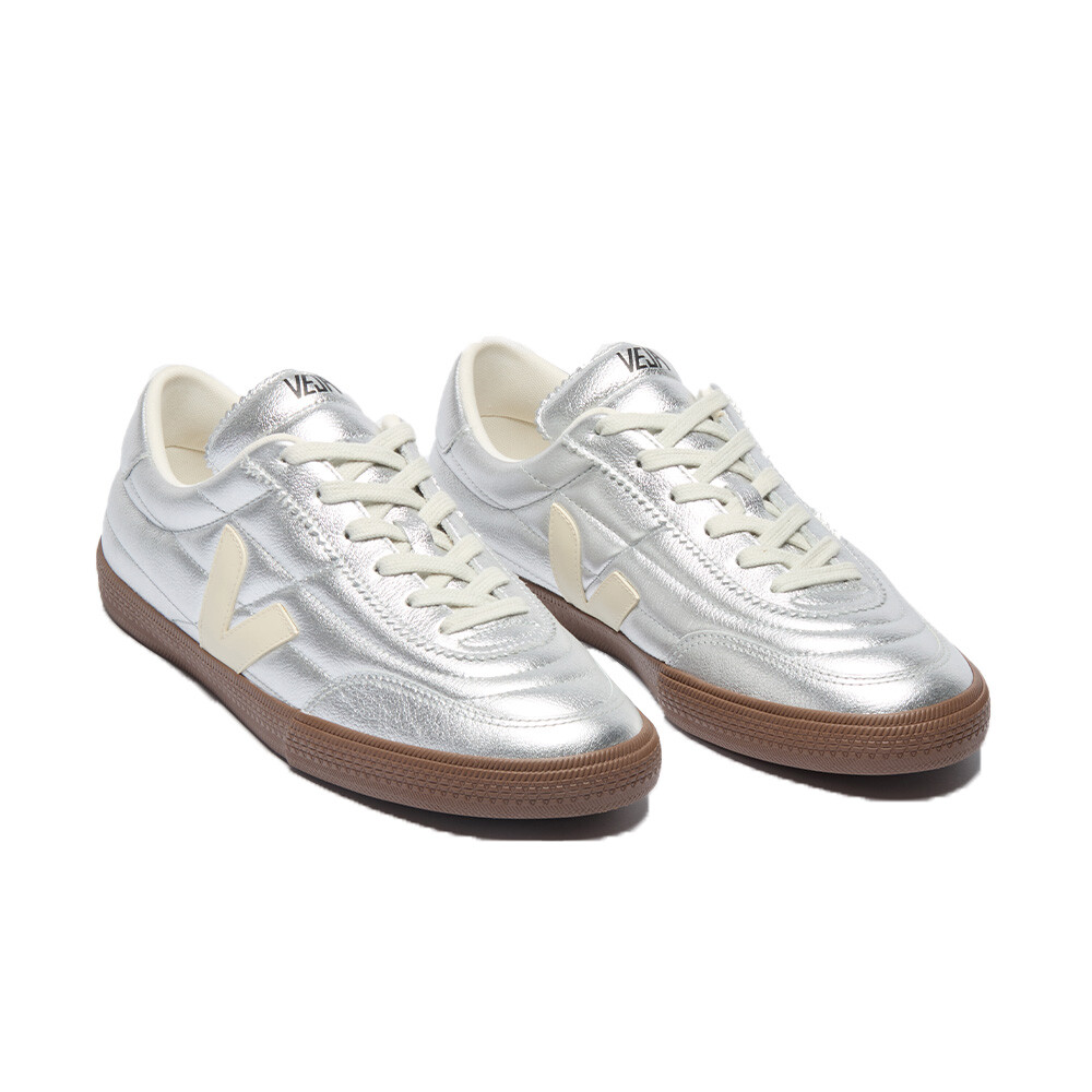 Zapatillas Veja Panenka Leather Silver Pierre Bark Mujer Plateado