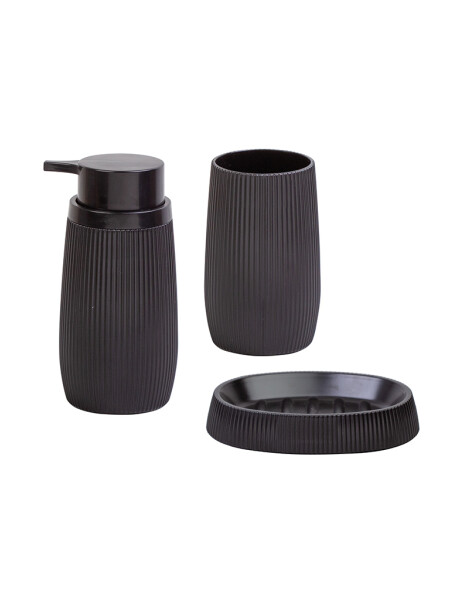 SET 3PCS BAÑO PP NEGRO C/RAYITAS SET 3PCS BAÑO PP NEGRO C/RAYITAS