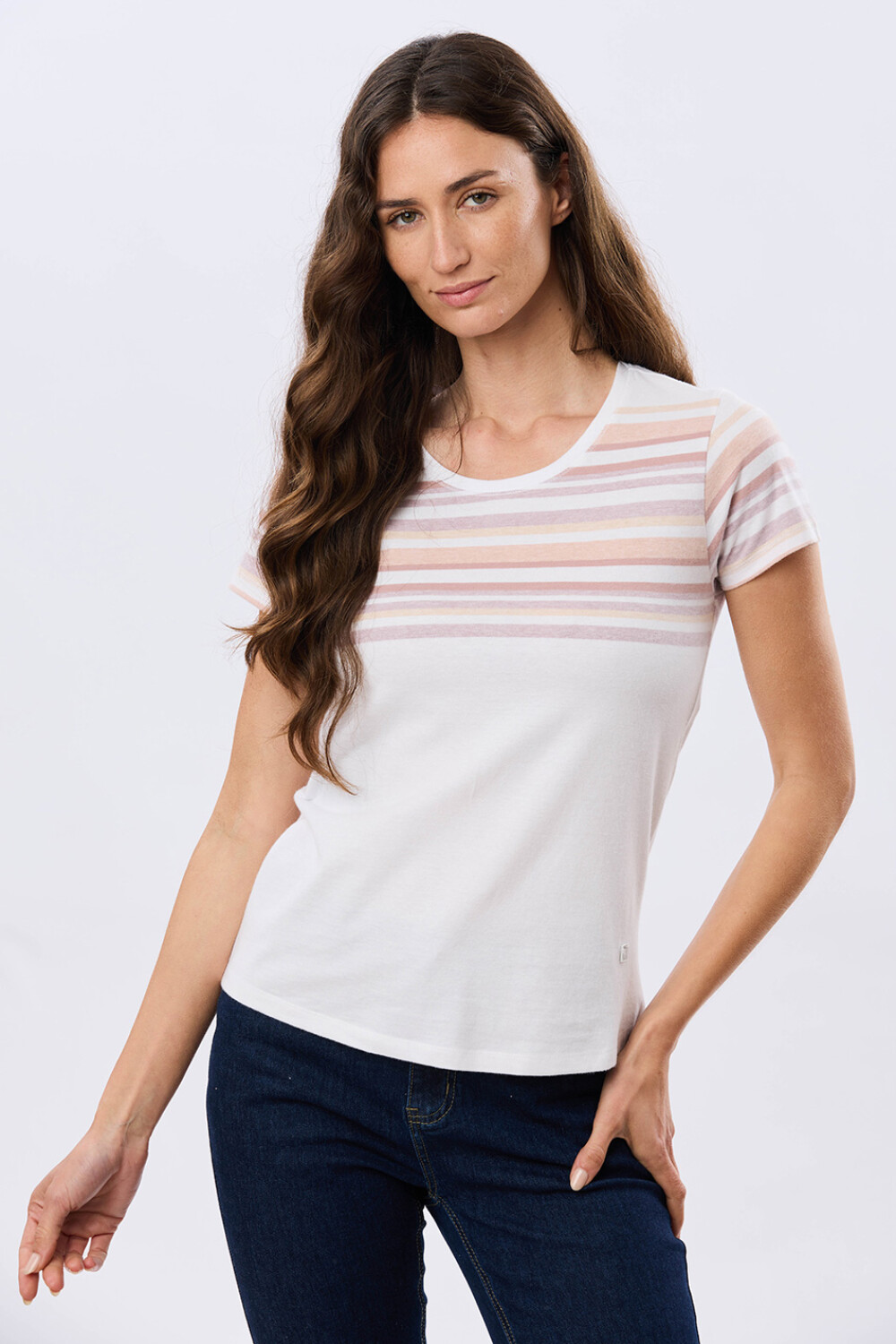 REMERA RAYADA DE ALGODÓN Blanco