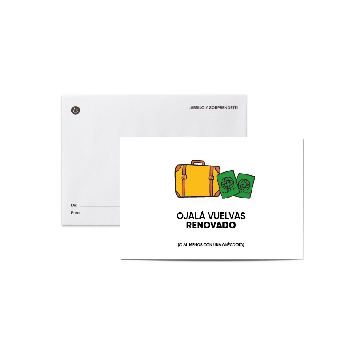 Tarjeta smile con sobre "Ojala vuelvas" 
