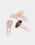 Útiles Varios Esmaltado Set De 3 Clips - Combinacion Multicolor