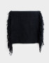 Bufandas Boho Bufanda Jacquard Con Flecos - Negro