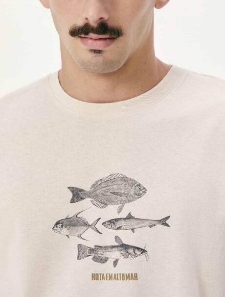 CAMISETA MANGA CORTA CON ESTAMPA BEIGE