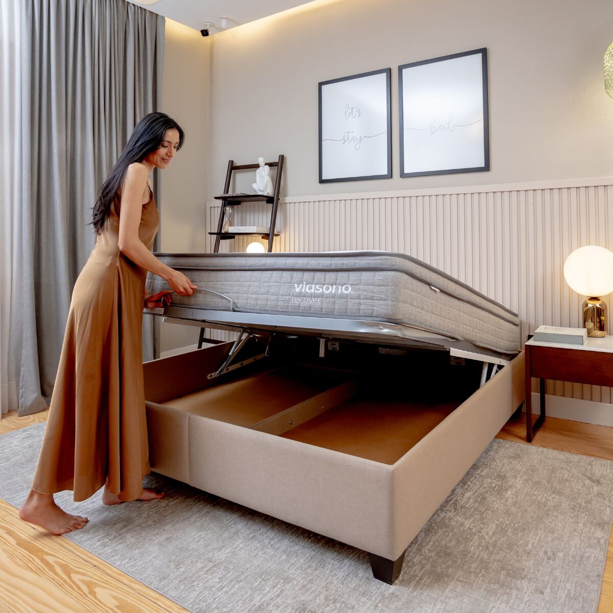 Cama baúl FLAT Beige KING 