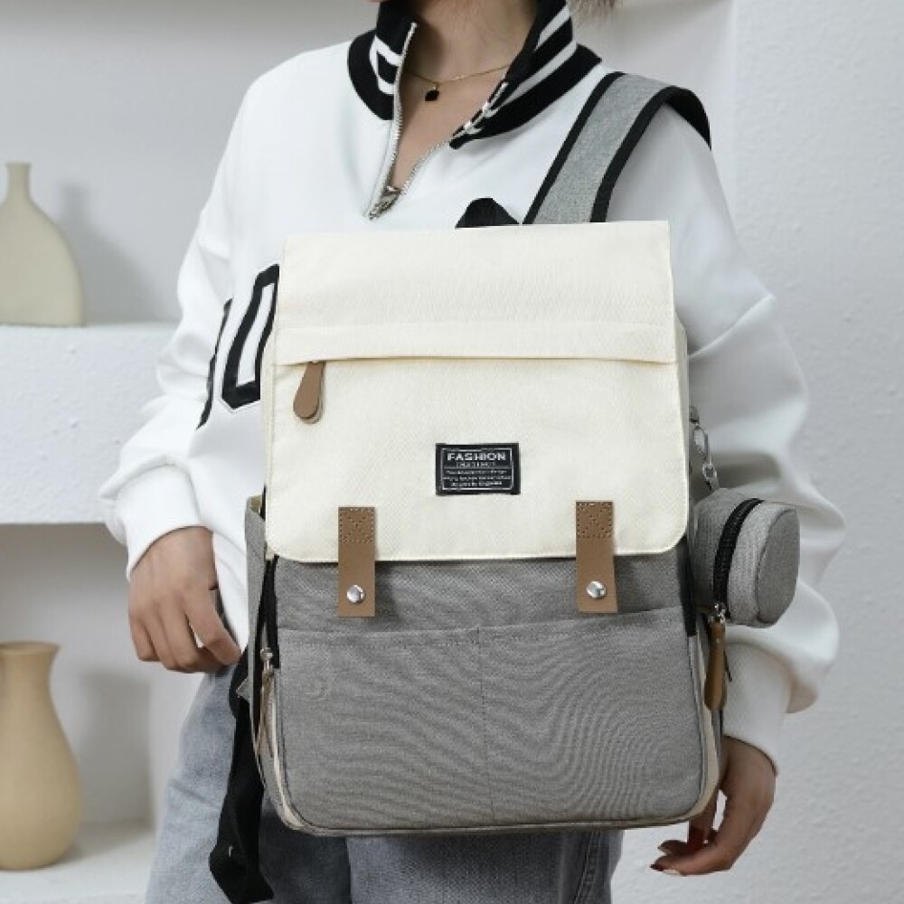 Mochila maternal SIMONA blanco gris