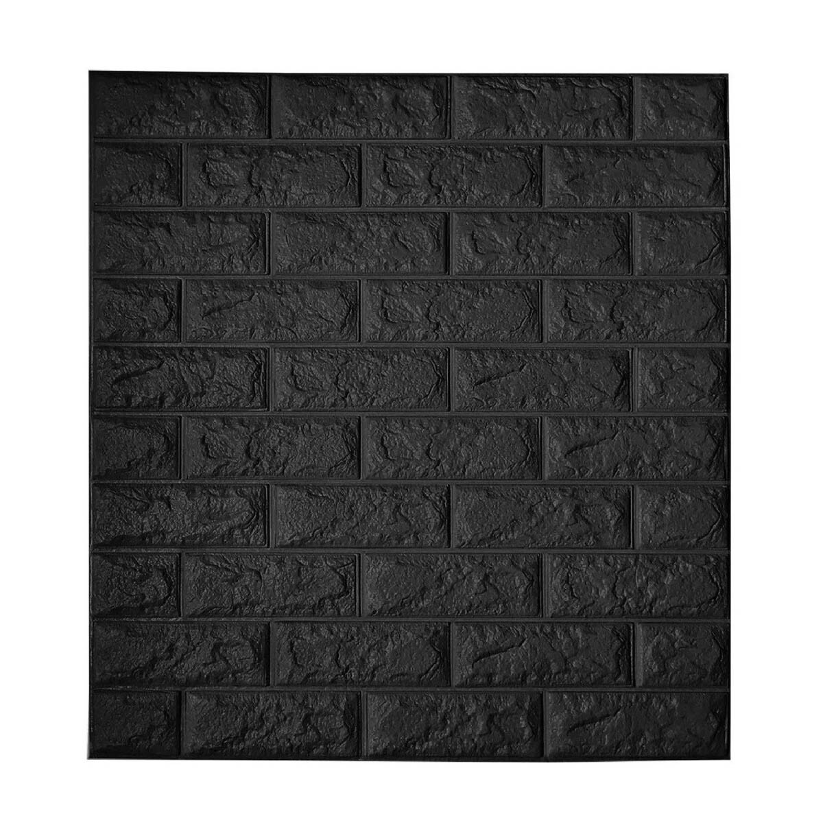 Revestimiento 3D Placas Autoadhesivas 70x77cm Pvc 8mm - Negro 