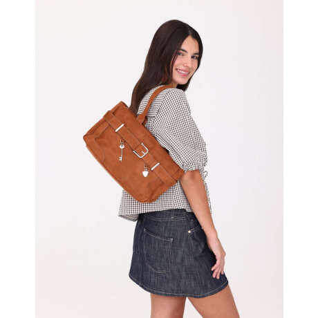 Cartera Shopper Suede Camel Marron Camel
