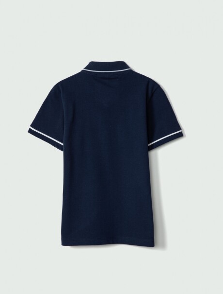 POLO INFANTIL CON LOGO BORDADO AZUL