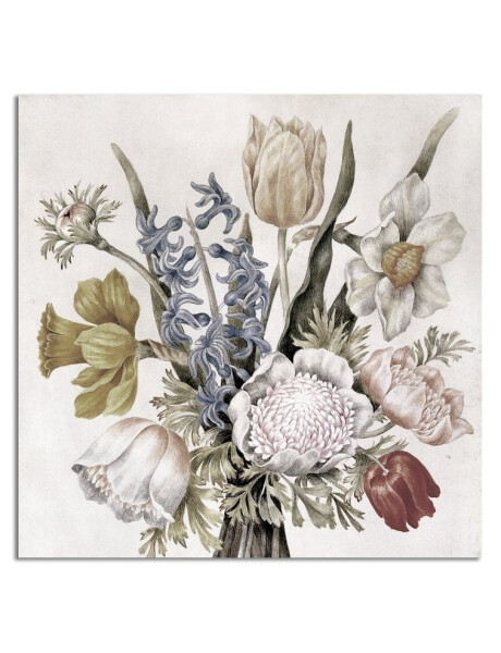 CUADRO CANVAS 30x30cm FLORES BEIGE 2 CUADRO CANVAS 30x30cm FLORES BEIGE 2