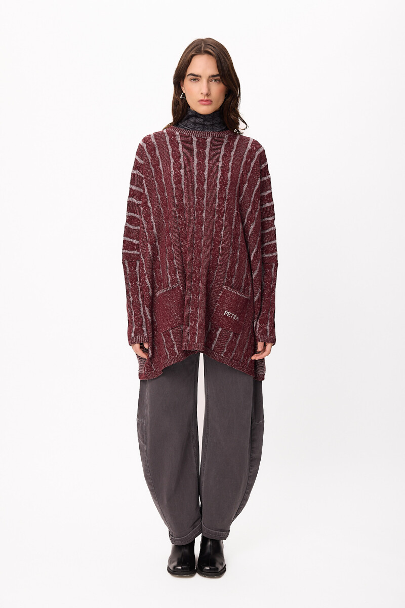 Sweater Oceano Bordeaux/Gris