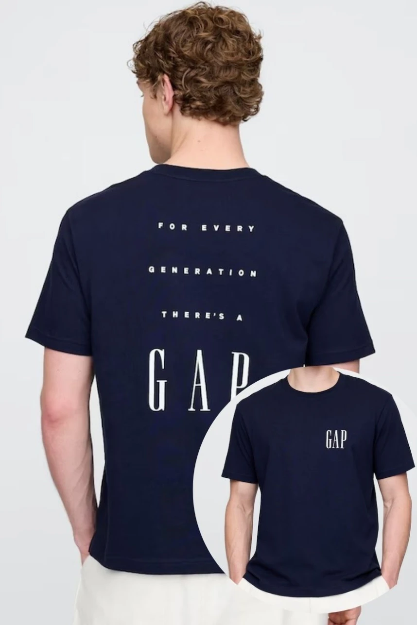 Remera Logo Gap Hombre Navy Uniform