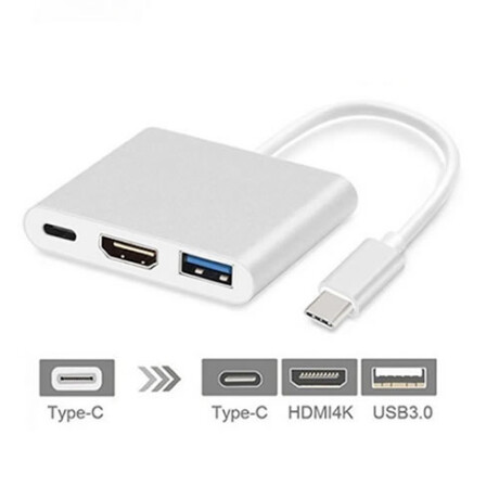 Conversor de USB tipo C a HDMI, USB 3.0 y USB C Conversor de USB tipo C a HDMI, USB 3.0 y USB C