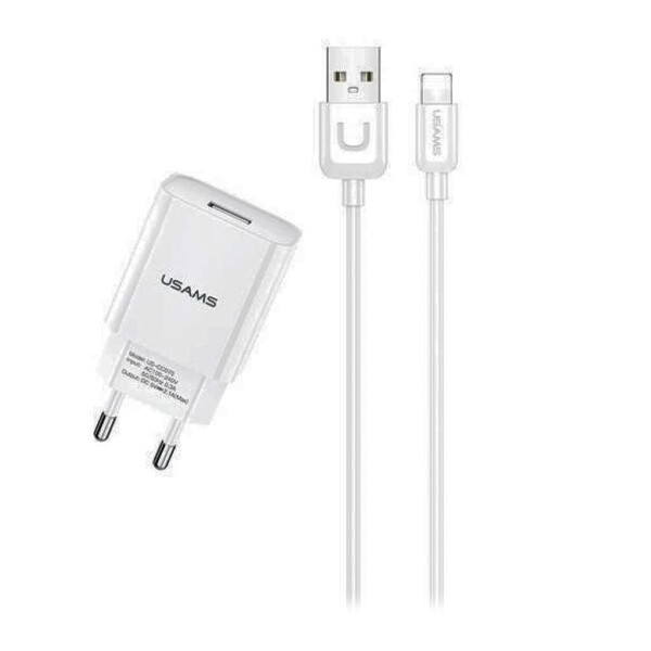 Cargador Usams Us-t21 Usb 2.1a Con Cable CARGADOR + CABLE TIPO C 1M 2.1 USAMS