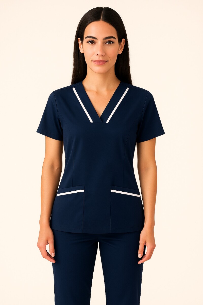 Casaca Mucama (domestica - Limpieza) AZUL 