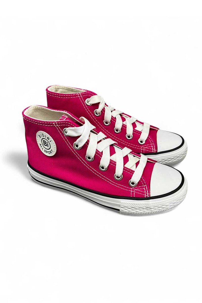 BOTA DEPORTIVA MEDIO BASKET LONA NIÑO Fuxia