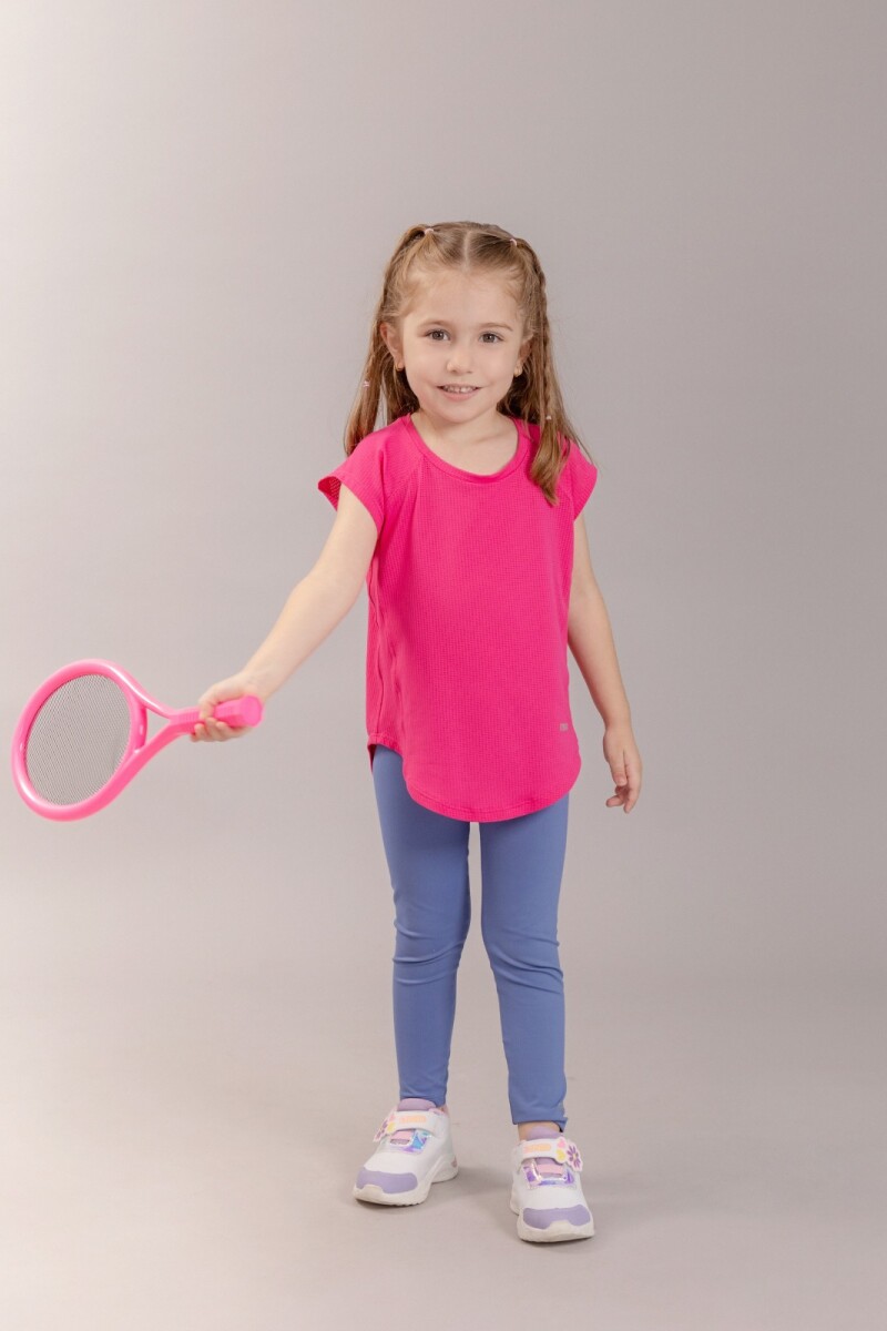 Remera Deportiva para Niñas. Fucsia