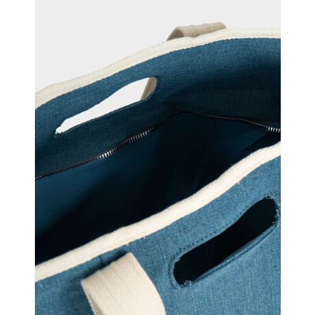 Cartera Cartera Shopper Con Parches Azul Celeste