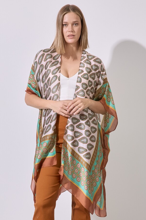 Kimono Arabescos MULTI/MARRON