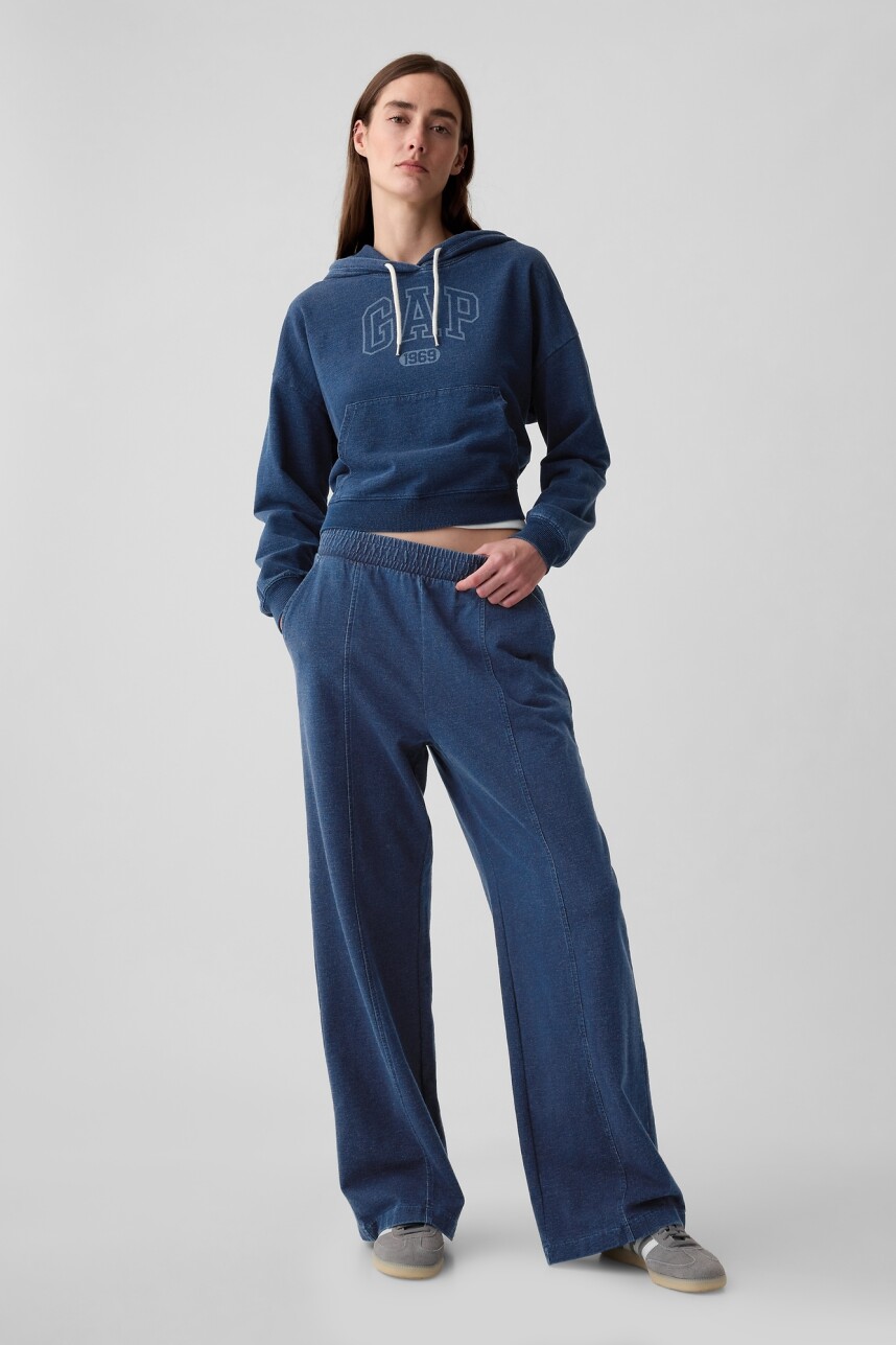 Canguro Logo Gap Cropped Mujer Medium Indigo