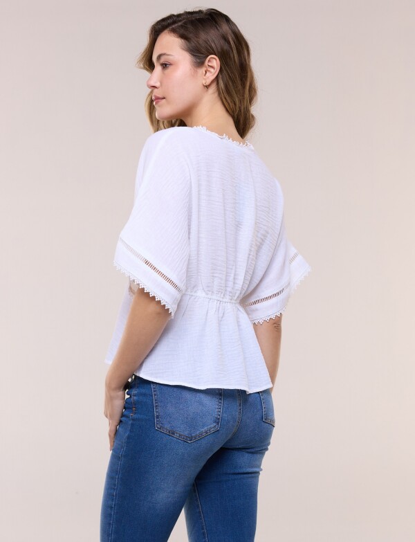Blusa Boho Puntilla CRUDO