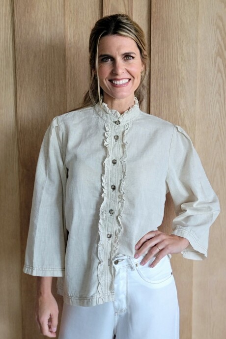 Camisa Dinamarca Beige Melange