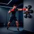 Máquina De Boxeo Bluetooth Música Luces + Guantes Entrena Color Negro